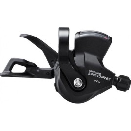 Шифтер SHIMANO DEORE, M4100-R, правый, 10 скоростей, крепление I-Spec EV, с индикатором, трос 2050мм с SP41 1880мм Шифтер SHIMANO DEORE, M4100-R, правый, 10 скоростей, крепление I-Spec EV, с индикатором, трос 2050мм с SP41 1880мм